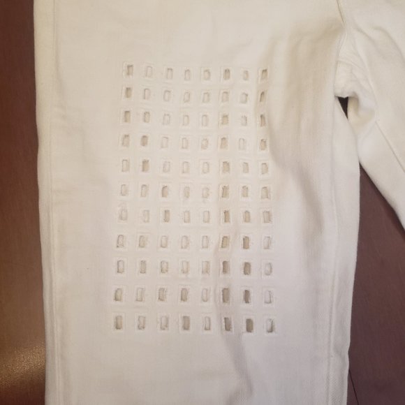 J Brand White Aidan Eyelet Boyfriend Cut Jeans Sz 27 - Picture 4 of 11